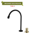 GobekUsa Brass Basin Faucet Brushed Gold Double Bracket Two Holes Hot Cold Mixer