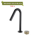 GobekUsa Brass Basin Faucet Brushed Gold Double Bracket Two Holes Hot Cold Mixer