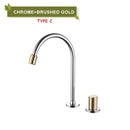 GobekUsa Brass Basin Faucet Brushed Gold Double Bracket Two Holes Hot Cold Mixer