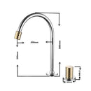 GobekUsa Brass Basin Faucet Brushed Gold Double Bracket Two Holes Hot Cold Mixer
