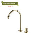 GobekUsa Brass Basin Faucet Brushed Gold Double Bracket Two Holes Hot Cold Mixer