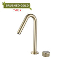GobekUsa Brass Basin Faucet Brushed Gold Double Bracket Two Holes Hot Cold Mixer