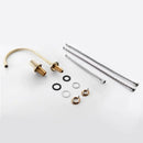 GobekUsa Brass Basin Faucet Brushed Gold Double Bracket Two Holes Hot Cold Mixer