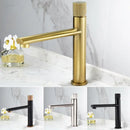 GobekUsa Brushed Gold Brass Bathroom Basin Faucet - Deck Mounted Sink Tap