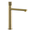 GobekUsa Brushed Gold Brass Bathroom Basin Faucet - Deck Mounted Sink Tap