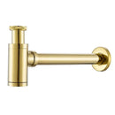 GobekUsa Brass Basin Wast Drain P-trap for Bathroom Sink - Black/Brushed Gold/Chrome