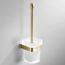 GobekUsa Brass Bath Hardware Set: Shelf, Towel Rack, Paper & Toilet Brush Holder in Brushed Gold