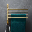 GobekUsa Brass Bath Hardware Set: Shelf, Towel Rack, Paper & Toilet Brush Holder in Brushed Gold