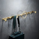 GobekUsa Brass Bath Hardware Set: Shelf, Towel Rack, Paper & Toilet Brush Holder in Brushed Gold