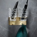 GobekUsa Brass Bath Hardware Set: Shelf, Towel Rack, Paper & Toilet Brush Holder in Brushed Gold