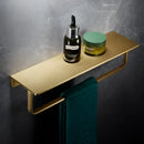 GobekUsa Brass Bath Hardware Set: Shelf, Towel Rack, Paper & Toilet Brush Holder in Brushed Gold