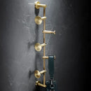 GobekUsa Brass Bath Hardware Set: Shelf, Towel Rack, Paper & Toilet Brush Holder in Brushed Gold