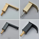 GobekUsa Brushed Gold Black Dual Handle Waterfall Bathroom Sink Faucet, Deck Mounted
