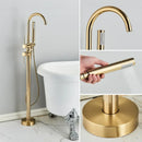 GobekUsa Brushed Gold Freestanding Bathtub Shower Mixer with Handshower