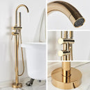 GobekUsa Brushed Gold Freestanding Bathtub Shower Mixer with Handshower