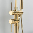 GobekUsa Brushed Gold Freestanding Bathtub Shower Mixer with Handshower