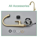 GobekUsa Brushed Gold Gourmet Kitchen Faucet with Flexible Pull Out Mixer Tap