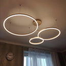 GobekUsa Brushed Gold LED Chandelier Rings Ceiling Mounted Lighting
