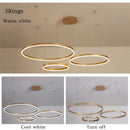 GobekUsa Brushed Gold LED Chandelier Rings Ceiling Mounted Lighting