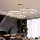 GobekUsa Brushed Gold LED Chandelier Rings Ceiling Mounted Lighting