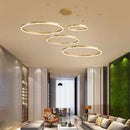 GobekUsa Brushed Gold LED Chandelier Rings Ceiling Mounted Lighting