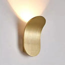 Modern brushed gold led wall lamp living room curved sconce by Decorbites