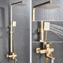 GobekUsa Brushed Gold Rain Shower Bath Faucet Wall Mounted - Shower Set Mixer