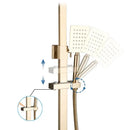 GobekUsa Brushed Gold Rain Shower Bath Faucet Wall Mounted - Shower Set Mixer