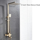 GobekUsa Brushed Gold Rain Shower Bath Faucet Wall Mounted - Shower Set Mixer