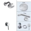 GobekUsa Brushed Gold Round Rainfall Shower Faucet Set, Wall Mounted Shower Mixer