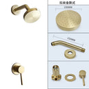 GobekUsa Brushed Gold Round Rainfall Shower Faucet Set, Wall Mounted Shower Mixer