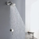 GobekUsa Brushed Gold Round Rainfall Shower Faucet Set, Wall Mounted Shower Mixer