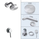 GobekUsa Brushed Gold Round Rainfall Shower Faucet Set, Wall Mounted Shower Mixer