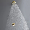 GobekUsa Brushed Gold Round Rainfall Shower Faucet Set, Wall Mounted Shower Mixer