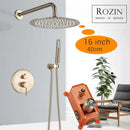 GobekUsa Brushed Gold Rainfall Shower Set with Single Handle Mixer and Embedded Box
