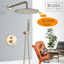 GobekUsa Brushed Gold Rainfall Shower Set with Single Handle Mixer and Embedded Box