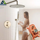 GobekUsa Brushed Gold Rainfall Shower Set with Single Handle Mixer and Embedded Box