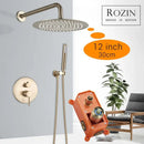 GobekUsa Brushed Gold Rainfall Shower Set with Single Handle Mixer and Embedded Box