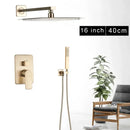 GobekUsa Brushed Gold Rainfall Shower Set with Single Handle Wall Mounted Mixer