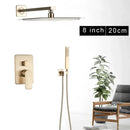 GobekUsa Brushed Gold Rainfall Shower Set with Single Handle Wall Mounted Mixer