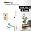 GobekUsa Brushed Gold Rainfall Shower Set with Single Handle Wall Mounted Mixer