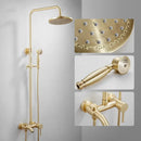 GobekUsa Brushed Gold Rainfall Shower Set Mixer Tap Tub Bathtub Faucet Brass