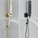GobekUsa Brushed Gold LED Rainfall Shower Set with Thermostatic Faucet
