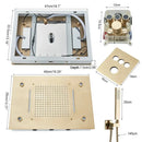 GobekUsa Brushed Gold LED Rainfall Shower Set with Thermostatic Faucet