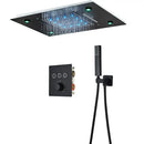 GobekUsa Brushed Gold LED Rainfall Shower Set with Thermostatic Faucet