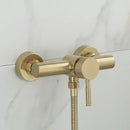 GobekUsa Brushed Gold Wall Mounted Shower Faucet Set for Bathroom with Hot and Cold Mixer