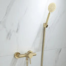 GobekUsa Brushed Gold Wall Mounted Shower Faucet Set for Bathroom with Hot and Cold Mixer