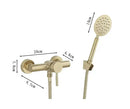 GobekUsa Brushed Gold Wall Mounted Shower Faucet Set for Bathroom with Hot and Cold Mixer