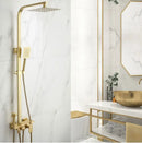 GobekUsa Brushed Gold Bath & Shower Faucet Set for Luxurious Rainfall Experience
