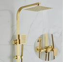 GobekUsa Brushed Gold Bath & Shower Faucet Set for Luxurious Rainfall Experience